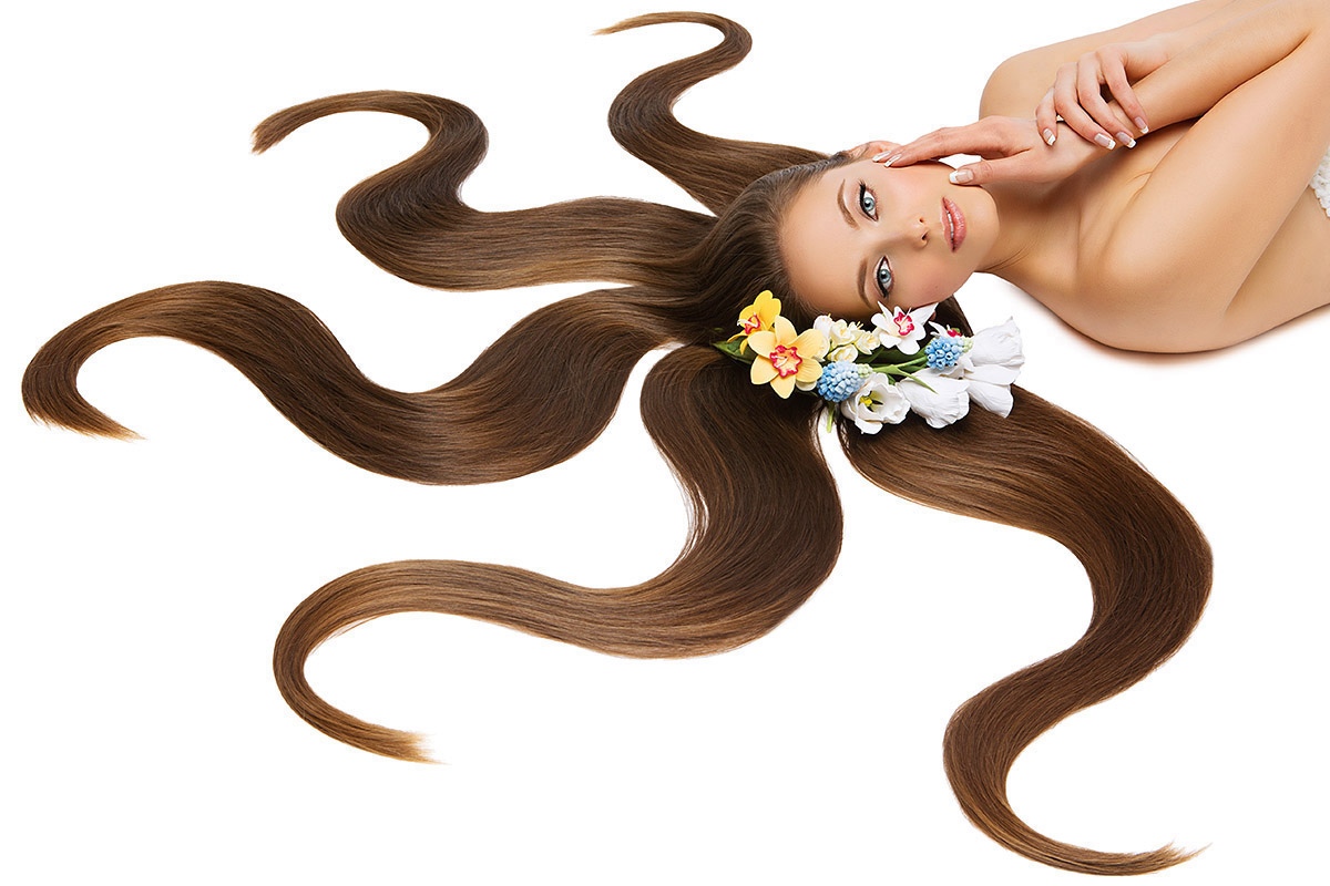 Image of a girl showing her bright hair