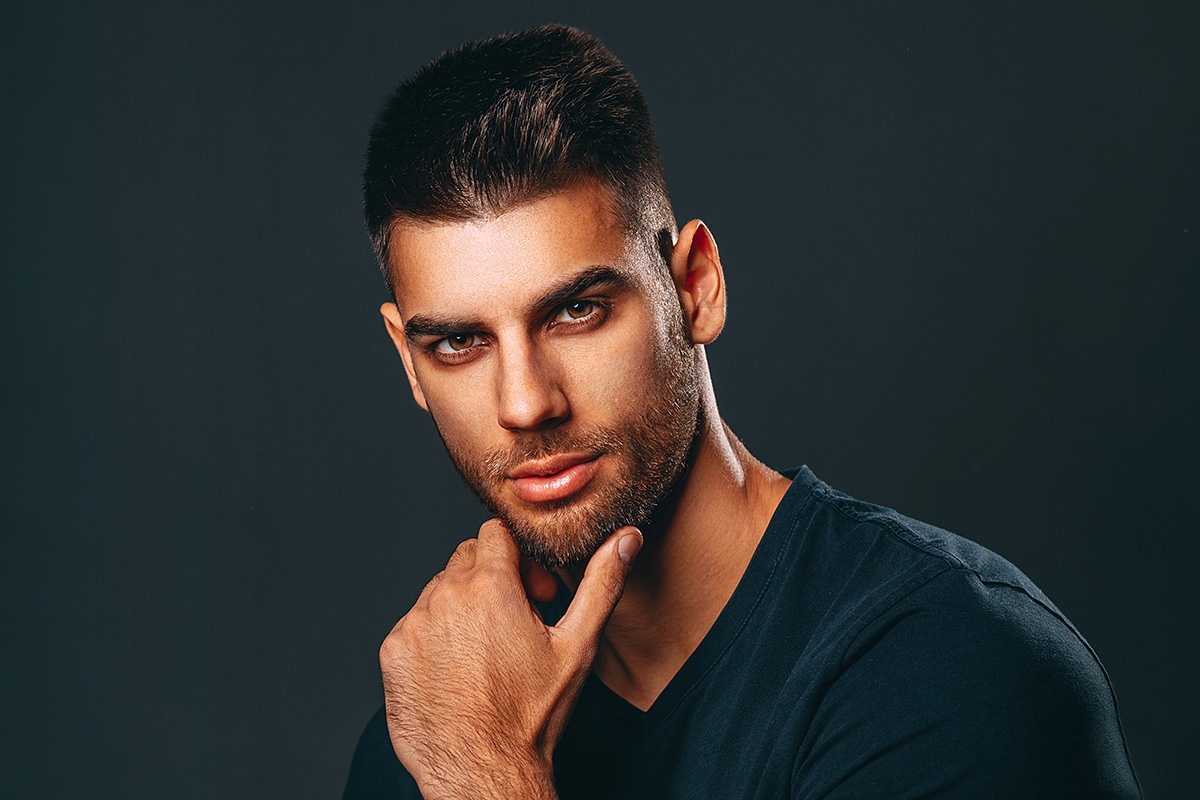 Handsome man with piercing eyes