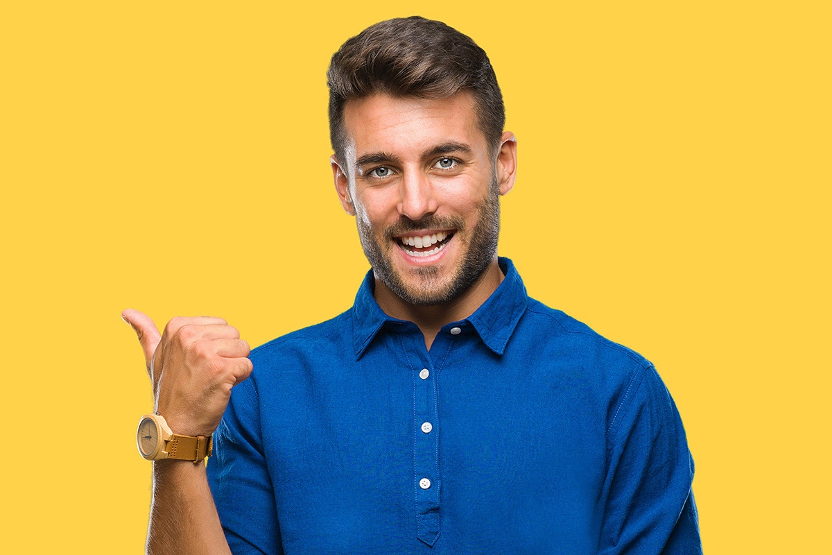 Image of an attractive man who smiles sweetly