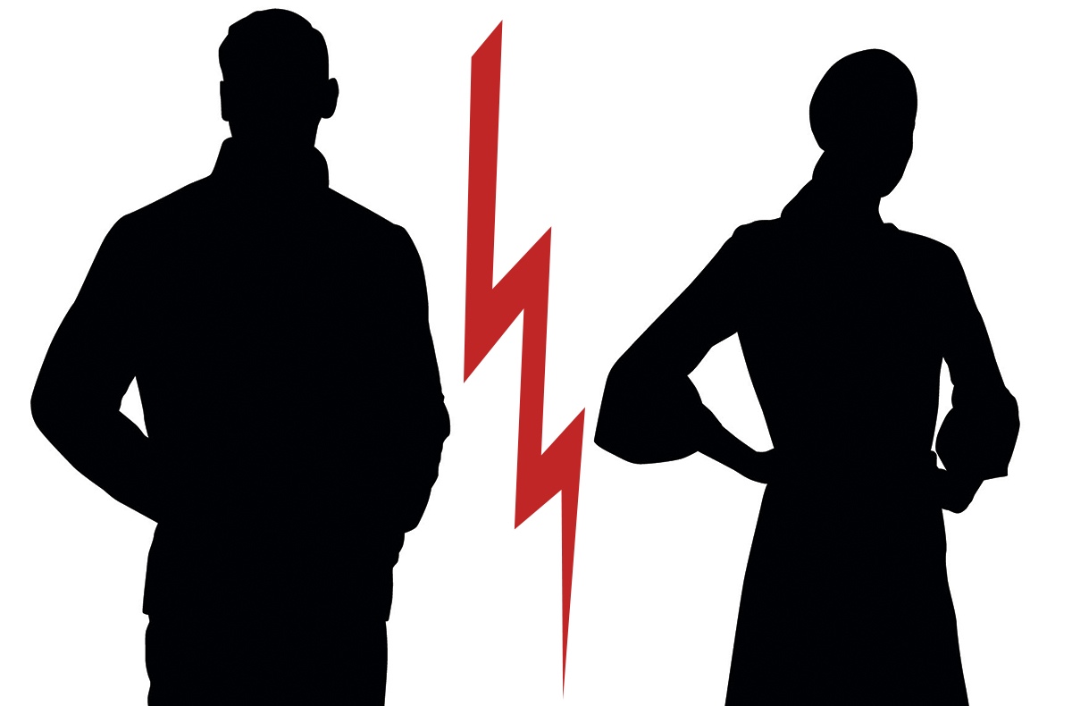 Image of a couple between whom the lightning of parting ran Image of a couple between whom the lightning of parting ran