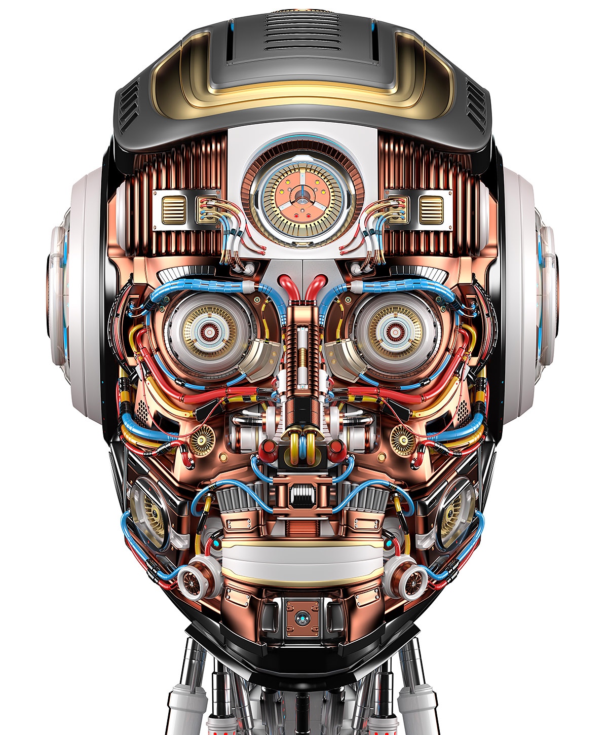 Image of the head of a fascinating robot Image of the head of a fascinating robot