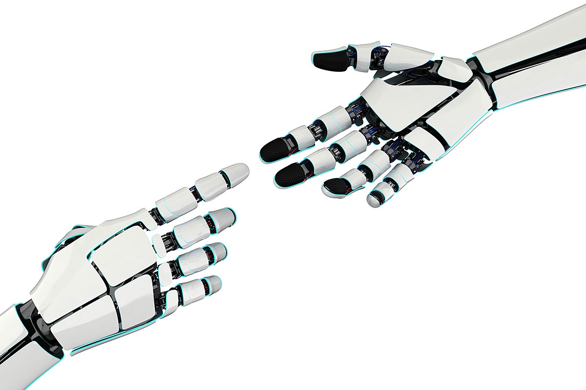 Image of the hands of a humanoid robot