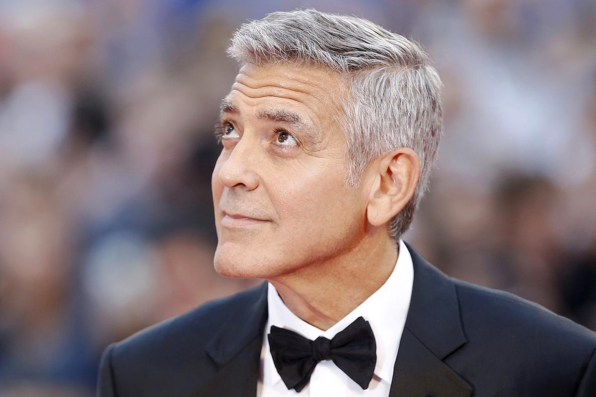 American actor George Clooney with a smile on his face
