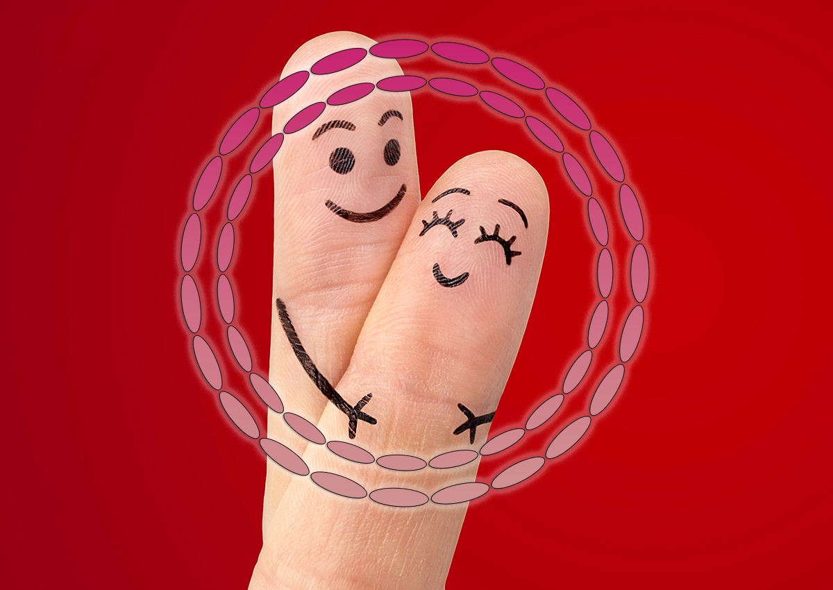 Image of two fingers symbolizing love