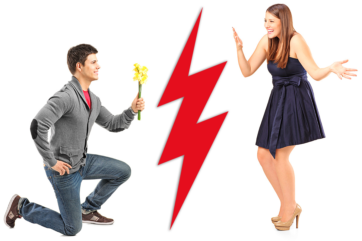 Image of a running lightning between a married couple Image of a running lightning between a married couple