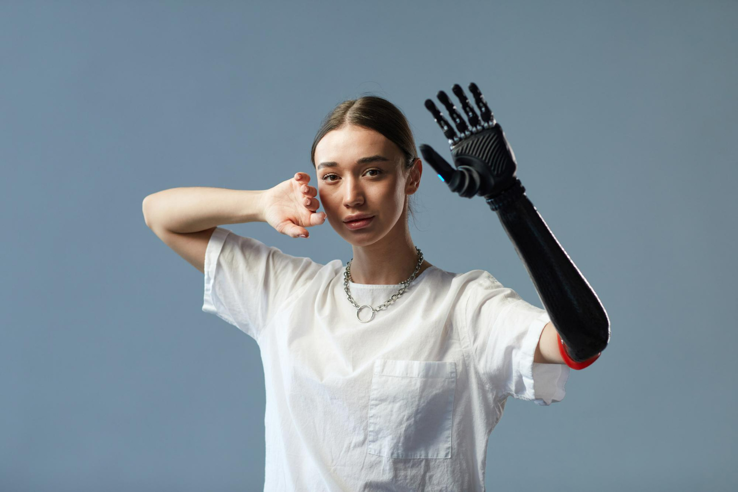 This powerful portrait celebrates the intersection of human resilience and technological innovation.